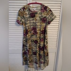 High low plaid and floral T-shirt dress